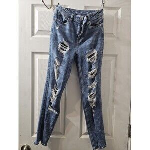 American Eagle Outfitters Womens 000 Regular Mom Jeans Distressed Knees